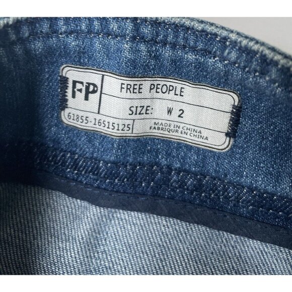 Free People "come a little closer" denim mini skirt size 2 XS Button Down NWOT - Picture 7 of 8